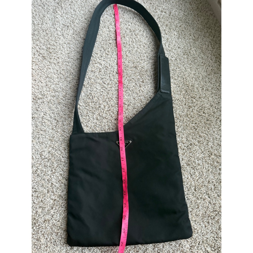 Prada Vintage Black Tessuto‎ Nylon Triangle Logo Crossbody Messenger sling Bag - Picture 14 of 15